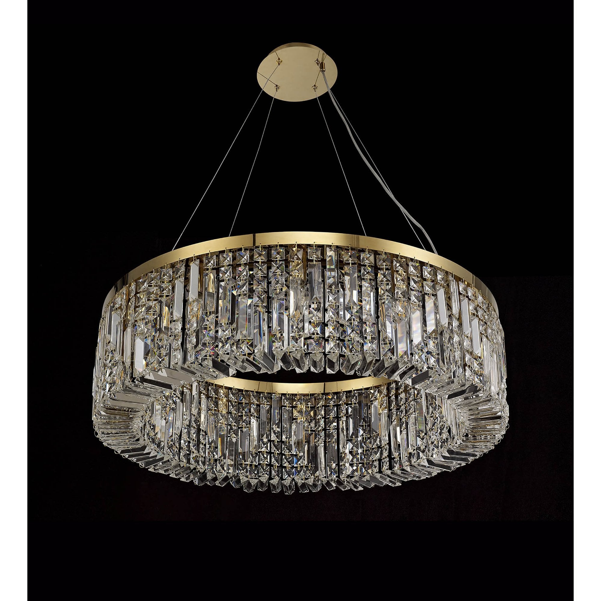 NL78179 Zian 80cm Round Pendant Chandelier 12 Light Gold/Crystal
