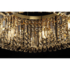 NL78179 Zian 80cm Round Pendant Chandelier 12 Light Gold/Crystal