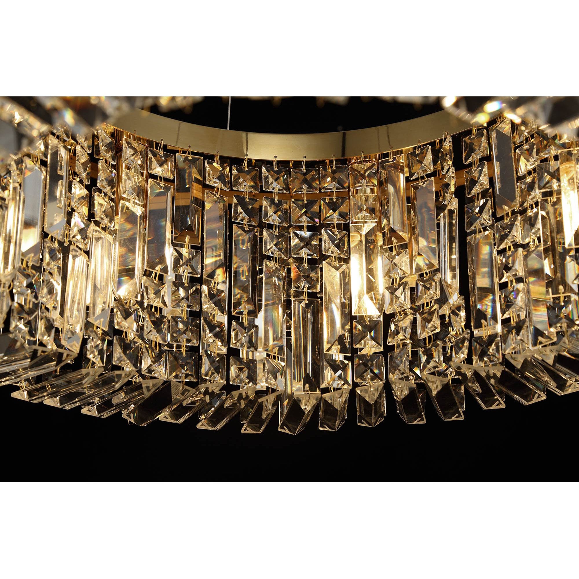 NL78179 Zian 80cm Round Pendant Chandelier 12 Light Gold/Crystal