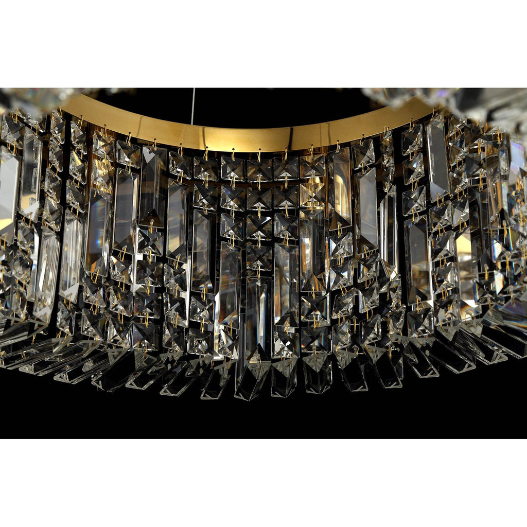 NL78179 Zian 80cm Round Pendant Chandelier 12 Light Gold/Crystal