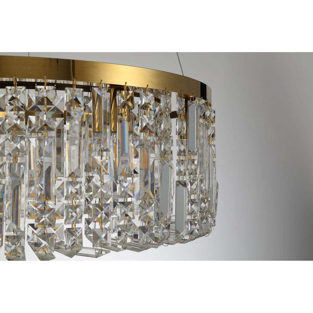 NL78179 Zian 80cm Round Pendant Chandelier 12 Light Gold/Crystal