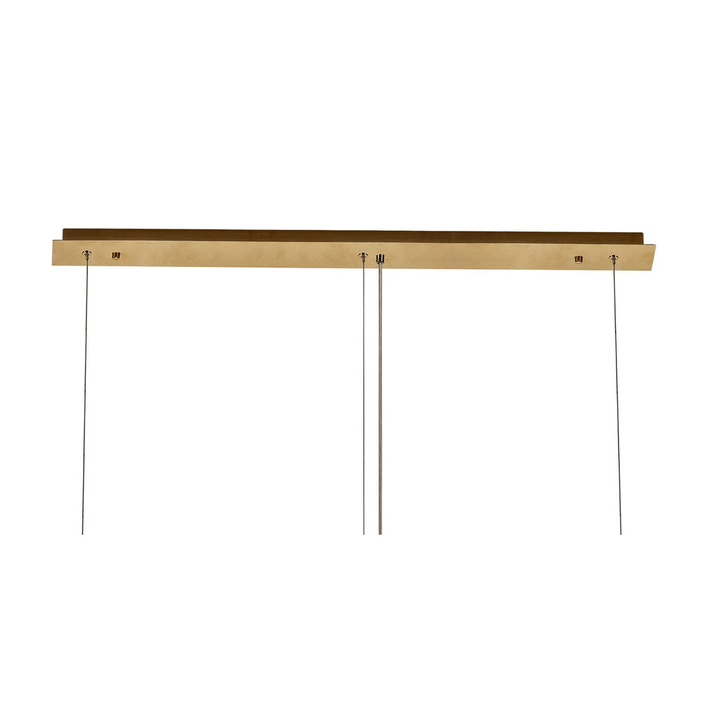 NL78189 Zian 102x9cm Rectangular Pendant Chandelier 5 Light Gold/Crystal