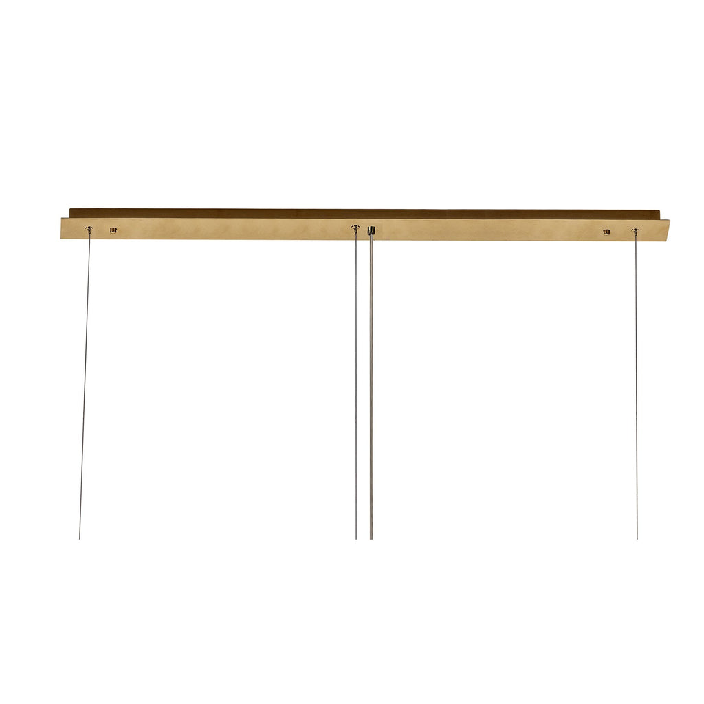 NL78199 Zian 138x9cm Rectangular Pendant Chandelier 7 Light Gold/Crystal