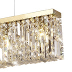 NL78199 Zian 138x9cm Rectangular Pendant Chandelier 7 Light Gold/Crystal