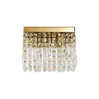 NL78209 Zian 29x13cm Rectangular Small Wall Lamp 2 Light Gold/Crystal