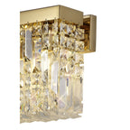NL78209 Zian 29x13cm Rectangular Small Wall Lamp 2 Light Gold/Crystal