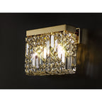 NL78209 Zian 29x13cm Rectangular Small Wall Lamp 2 Light Gold/Crystal