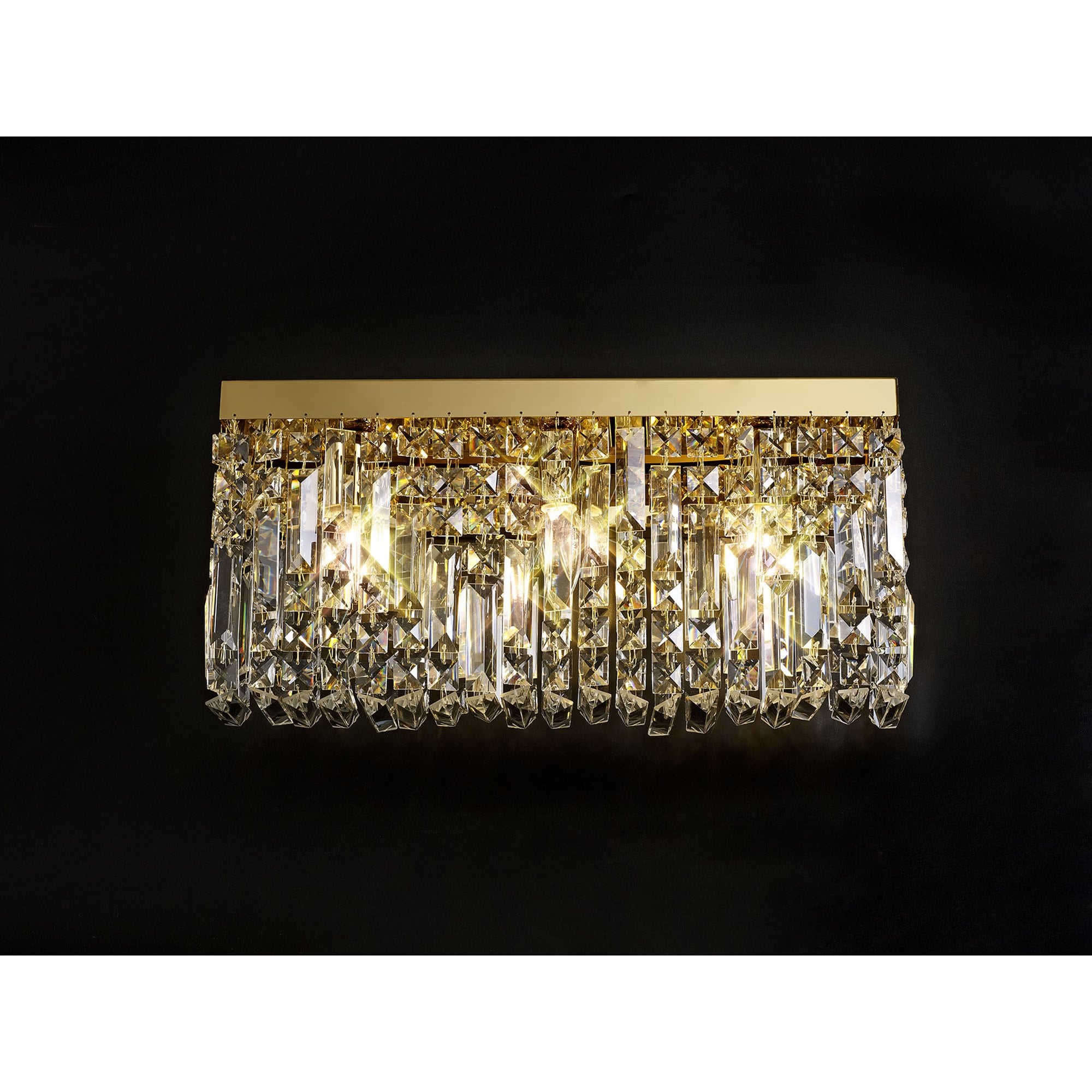 NL78219 Zian 50x24cm Rectangular Large Wall Lamp 3 Light Gold/Crystal