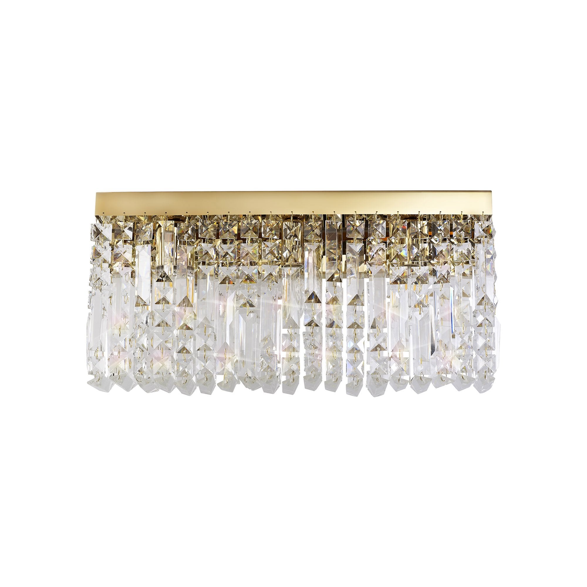 NL78219 Zian 50x24cm Rectangular Large Wall Lamp 3 Light Gold/Crystal