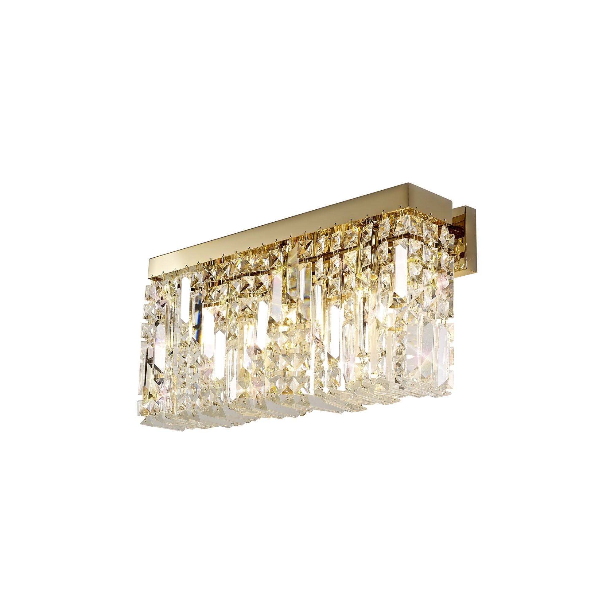 NL78219 Zian 50x24cm Rectangular Large Wall Lamp 3 Light Gold/Crystal