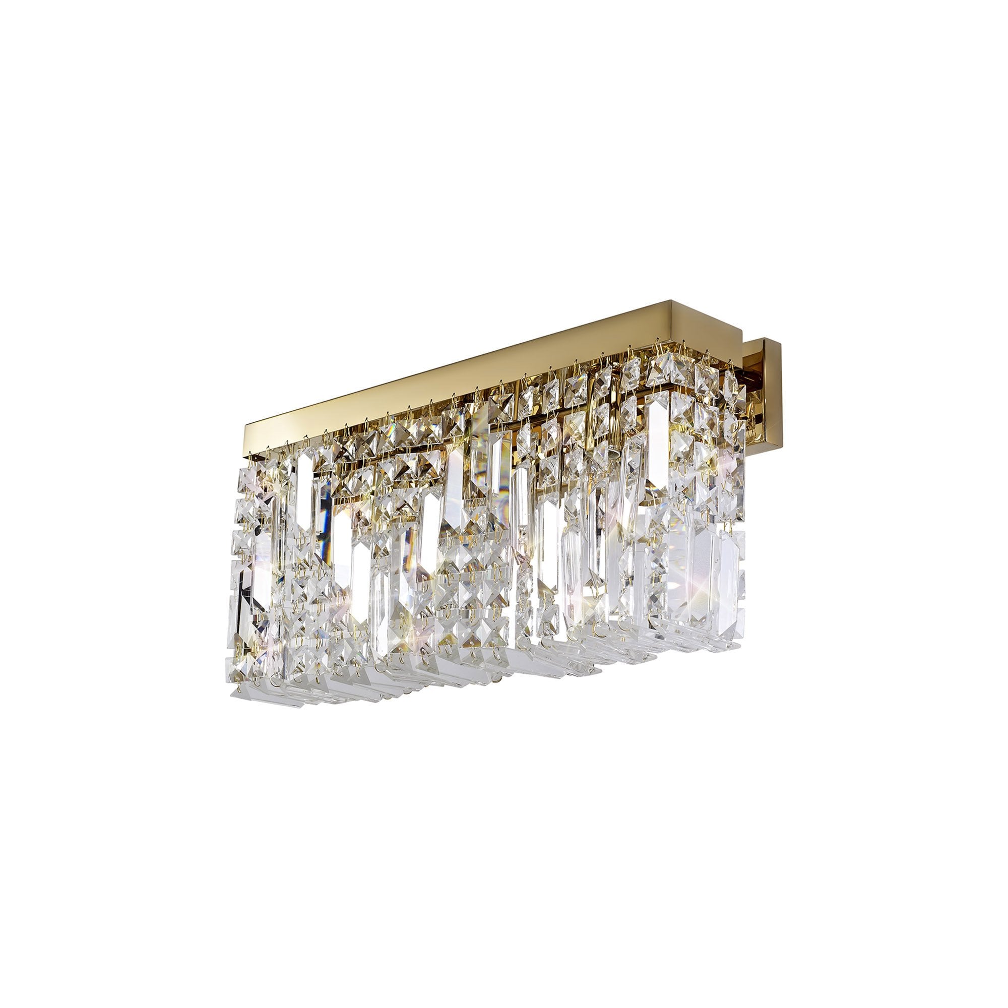 NL78219 Zian 50x24cm Rectangular Large Wall Lamp 3 Light Gold/Crystal