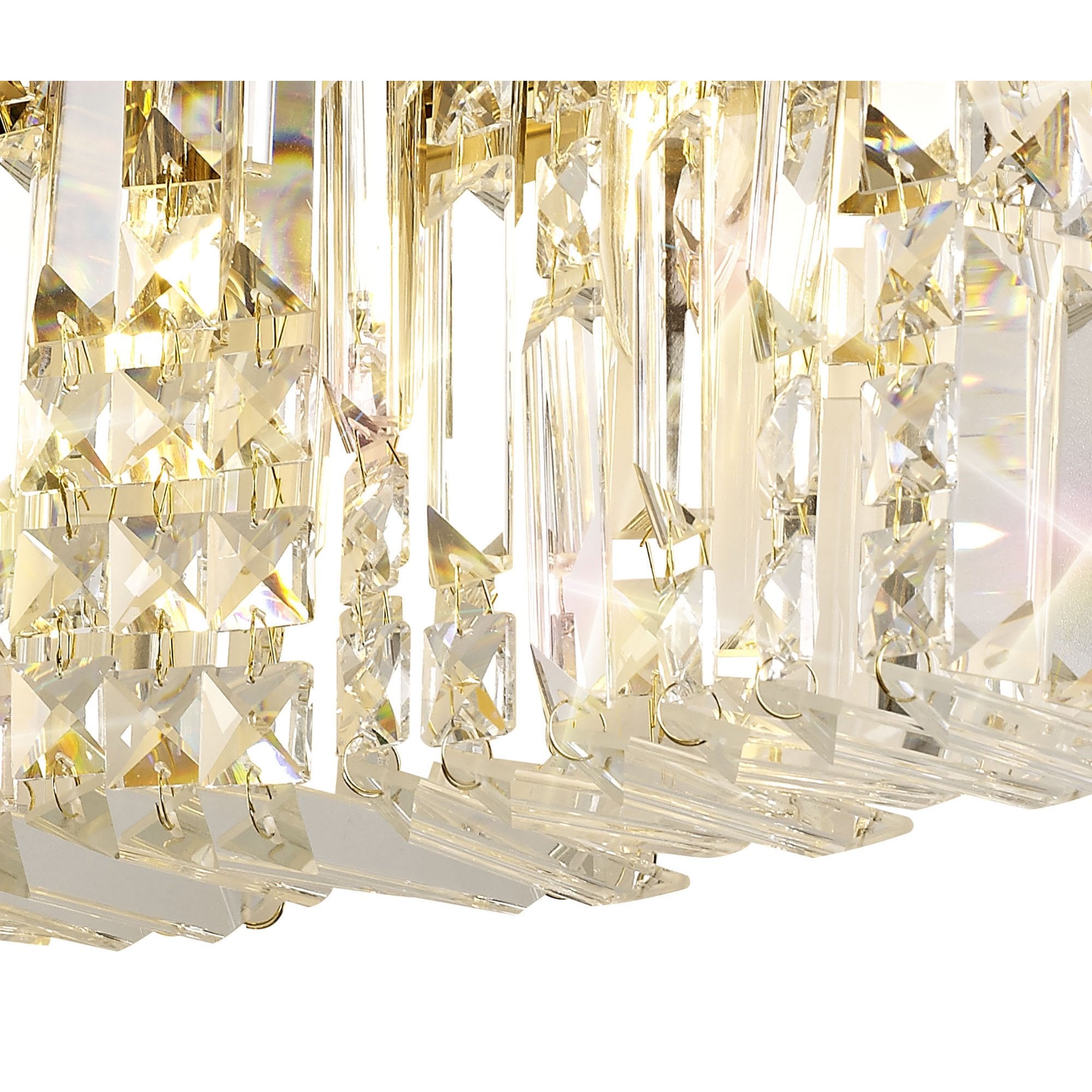 NL78219 Zian 50x24cm Rectangular Large Wall Lamp 3 Light Gold/Crystal
