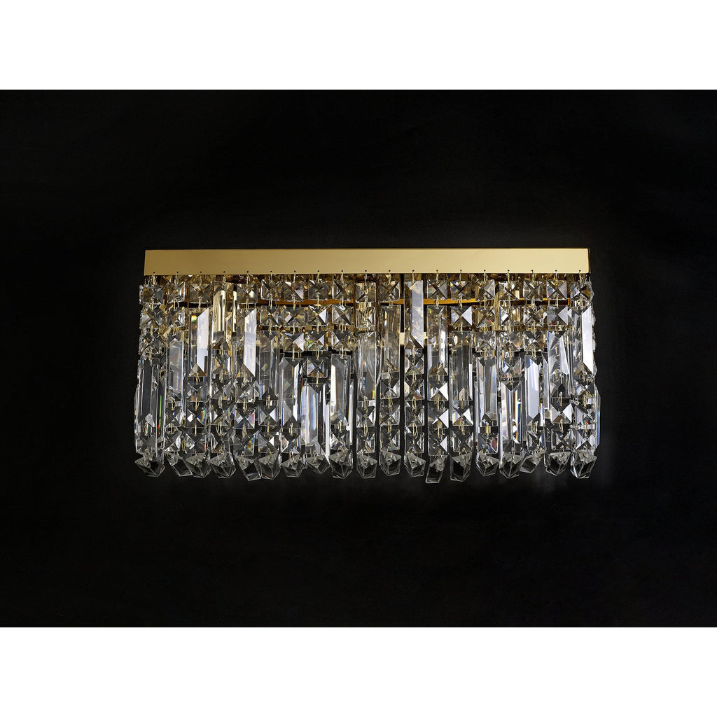 NL78219 Zian 50x24cm Rectangular Large Wall Lamp 3 Light Gold/Crystal