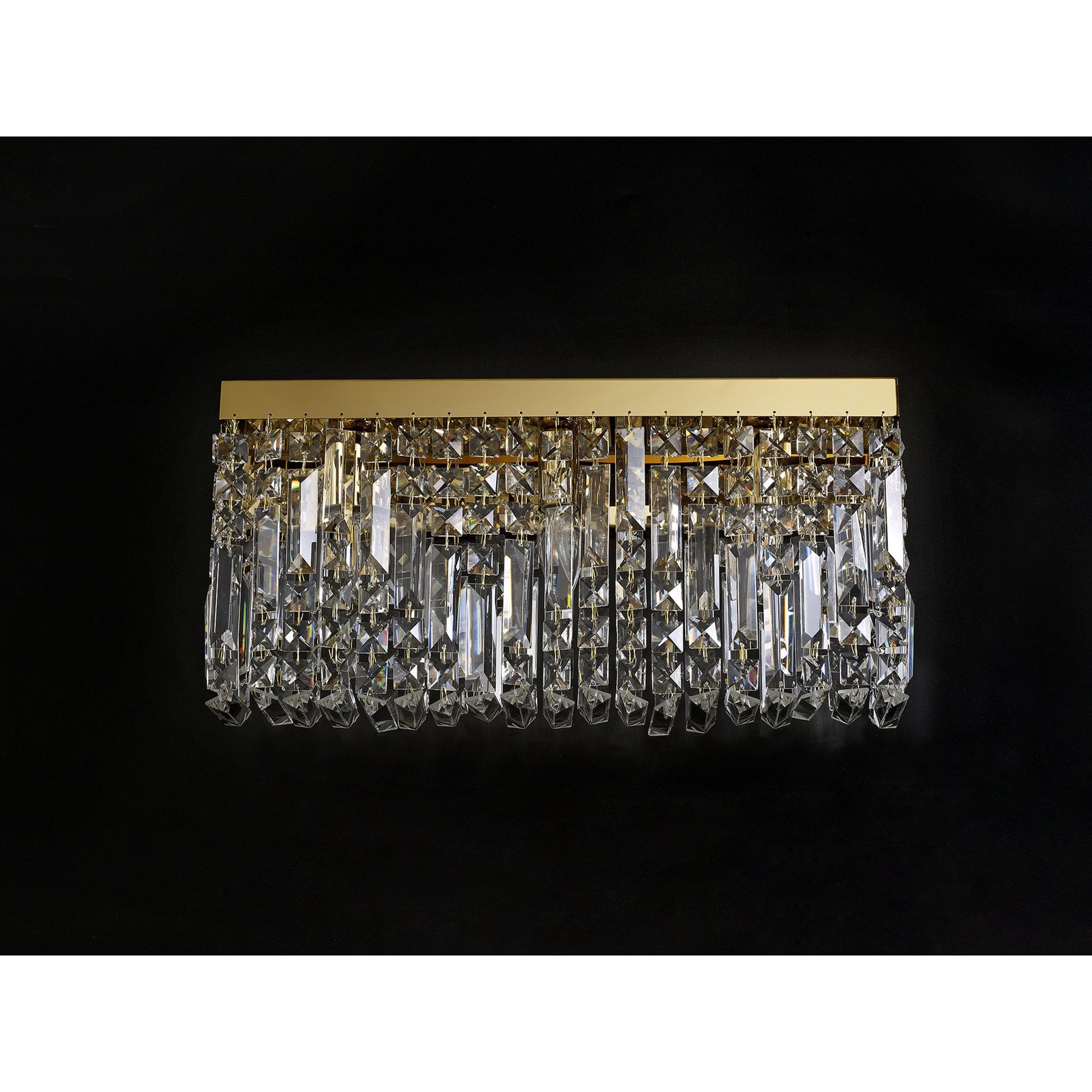 NL78219 Zian 50x24cm Rectangular Large Wall Lamp 3 Light Gold/Crystal