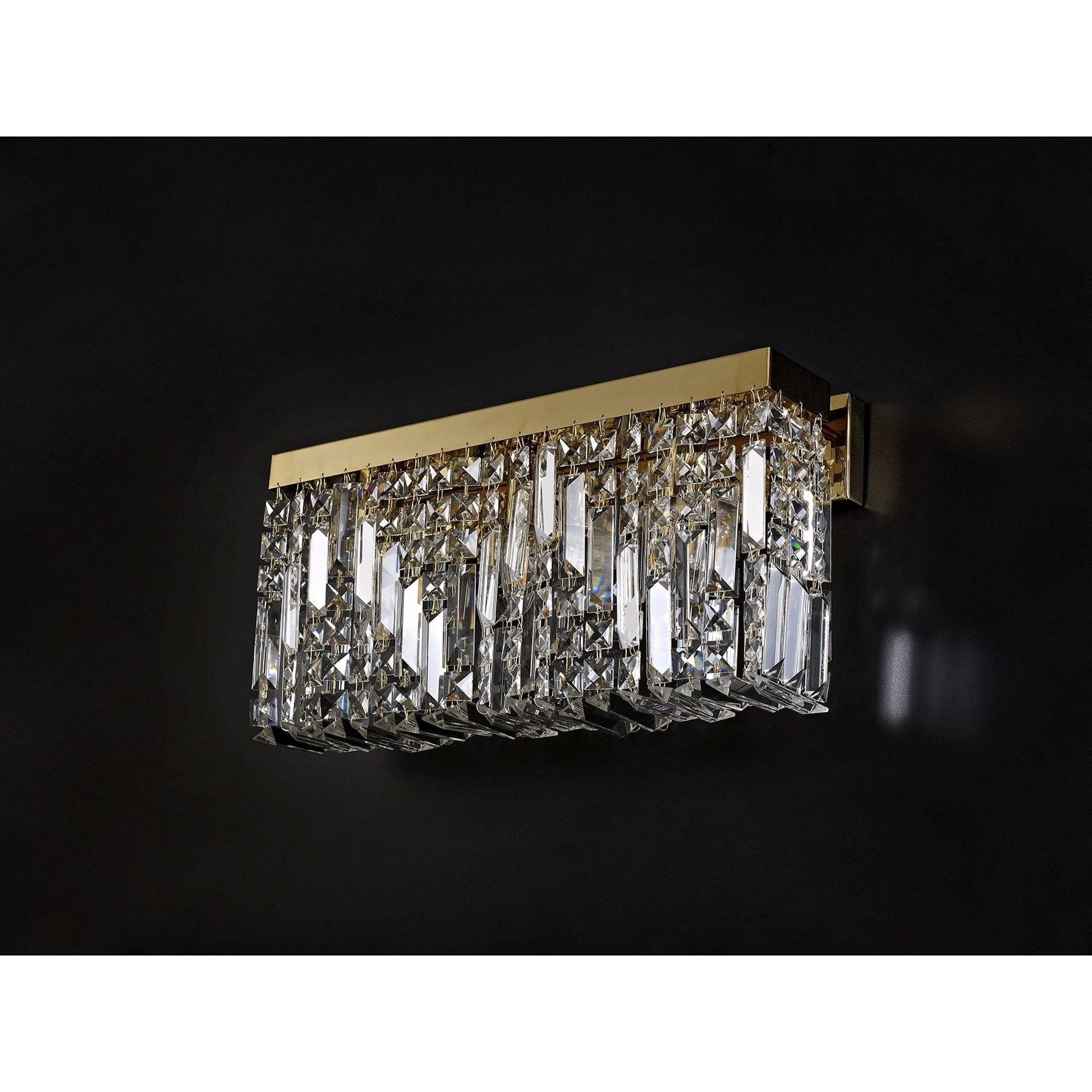 NL78219 Zian 50x24cm Rectangular Large Wall Lamp 3 Light Gold/Crystal
