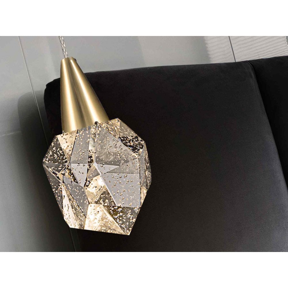 157025 Aquaria LED Pendant 1 Light Matt Gold