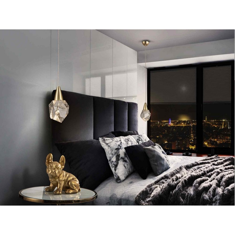 157025 Aquaria LED Pendant 1 Light Matt Gold