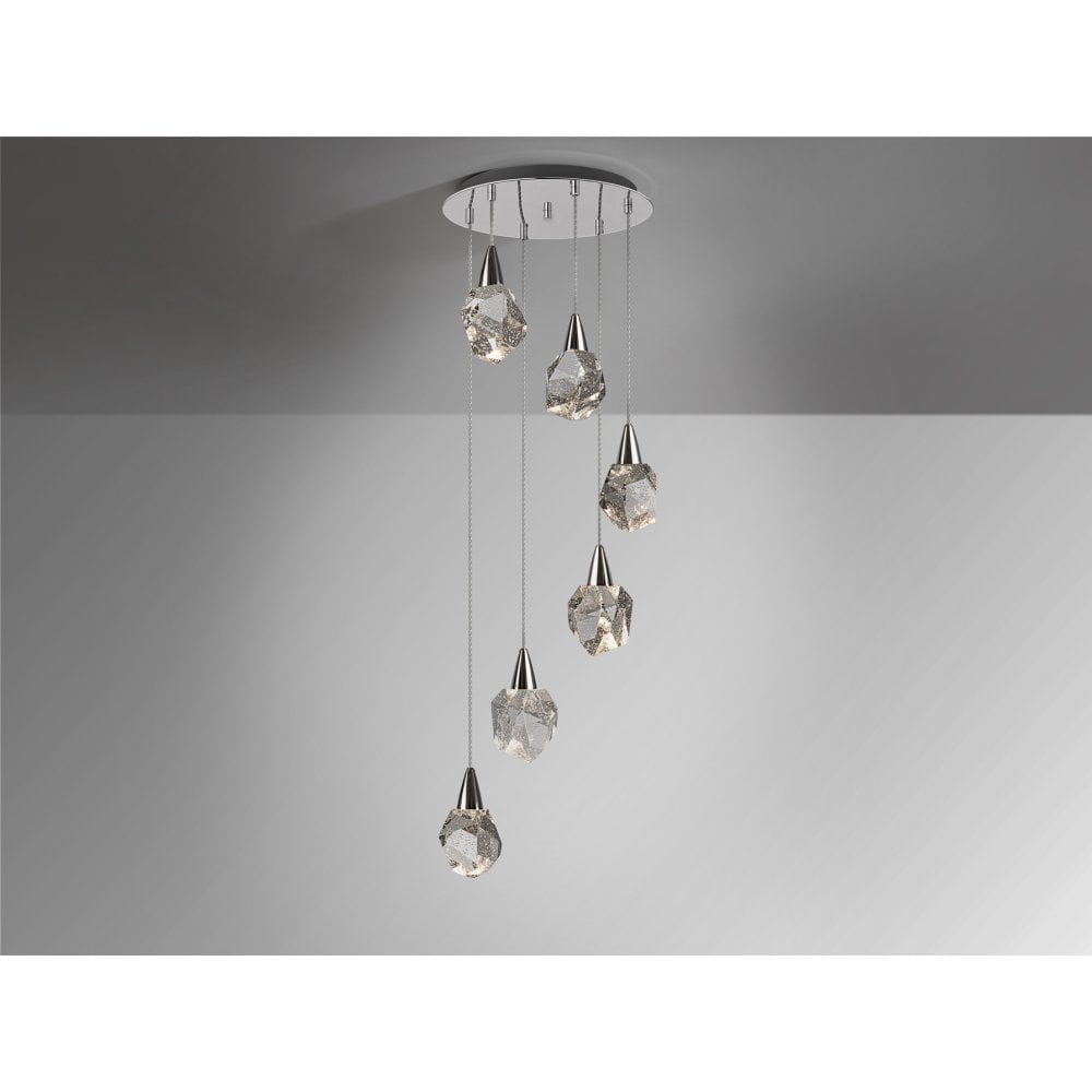 157239 Aquaria LED Pendant 6 Light Chrome