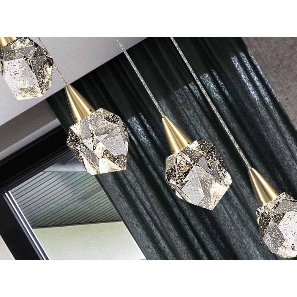 157261 Aquaria LED Pendant 6 Light Matt Gold