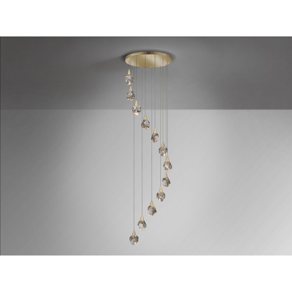 157322 Aquaria LED Pendant 12 Light Matt Gold