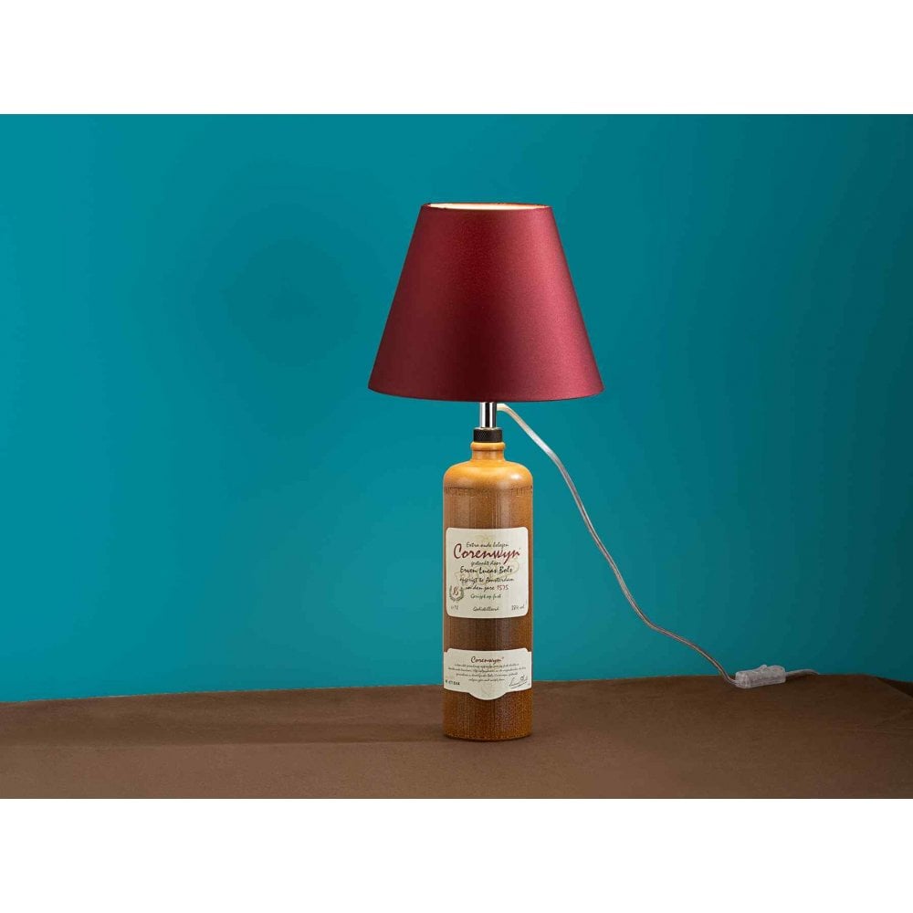 167246 Bottle Kit Table Lamp Garnet Shade