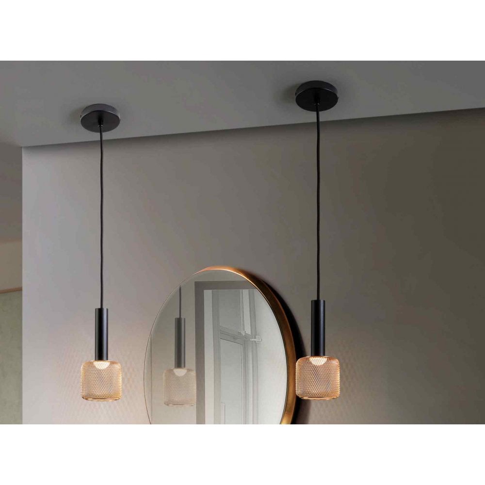 175265 Sincro LED Pendant 1 Light Black/Gold