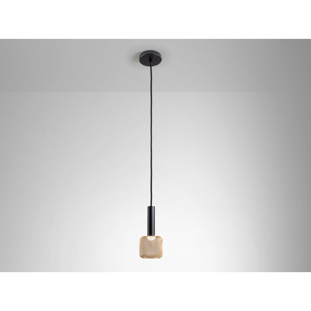 175265 Sincro LED Pendant 1 Light Black/Gold