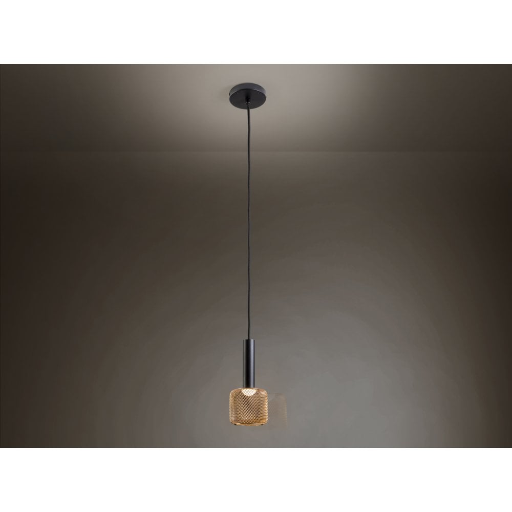 175265 Sincro LED Pendant 1 Light Black/Gold