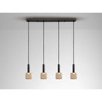 175395 Sincro LED Pendant 4 Light Black Gold