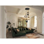 Norma Pendant 4 Light Black/Brass Mixed Glass Shades