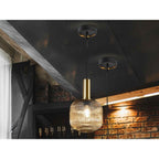 225588 Norma Pendant 1 Light Amber