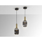 225632 Norma Pendant 1 Light Smoke Grey
