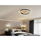 Oriel LED Flush Ceiling  Light Gold/Black