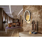 Oriel LED Flush Ceiling  Light Gold/Black