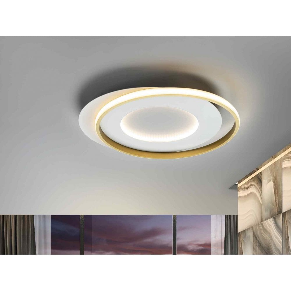 245135 Limbos LED Flush Ceiling Light White/Gold