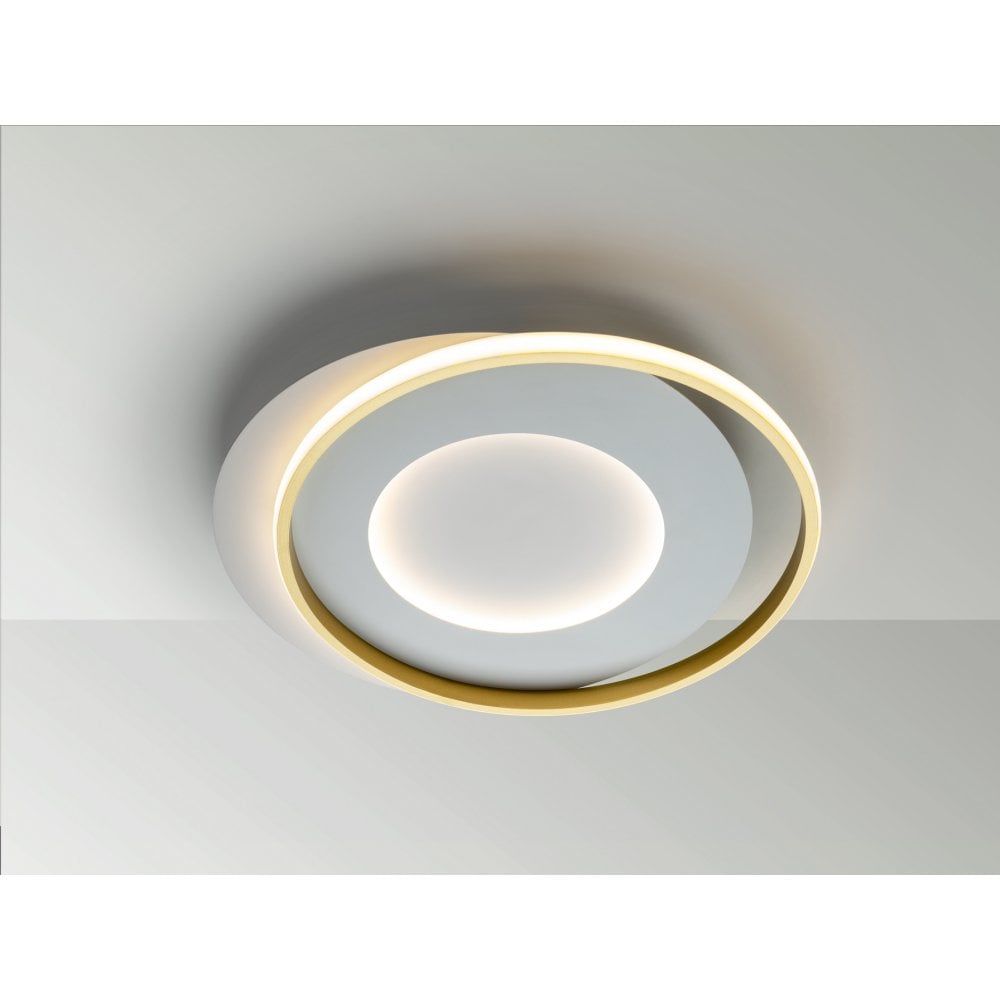 245135 Limbos LED Flush Ceiling Light White/Gold