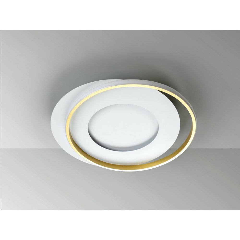 245135 Limbos LED Flush Ceiling Light White/Gold