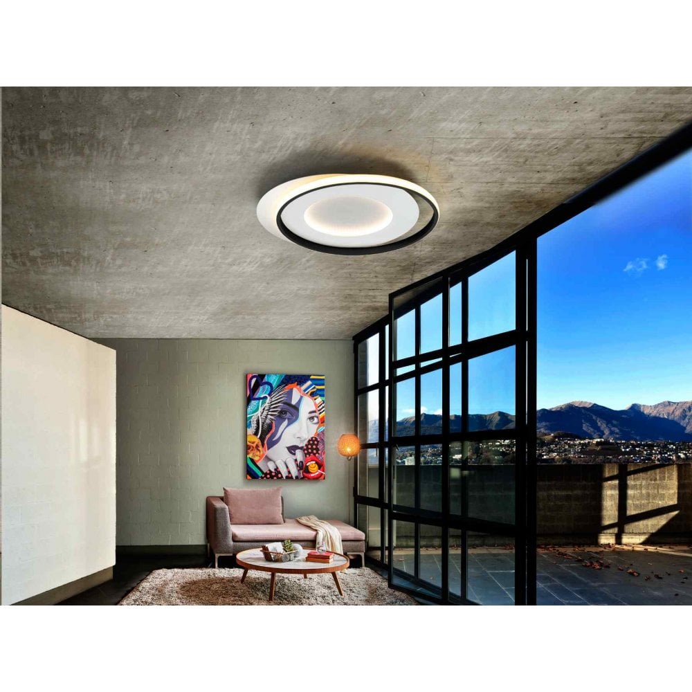 245142 Limbos LED Flush Ceiling Light White/Black