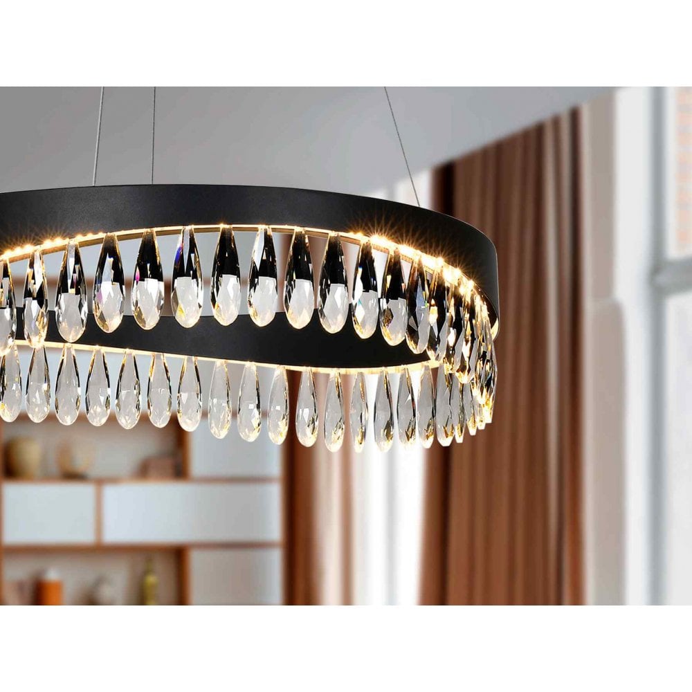 294720 Selene LED Pendant Black Crystal