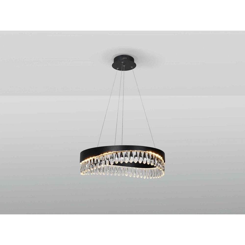 294720 Selene LED Pendant Black Crystal