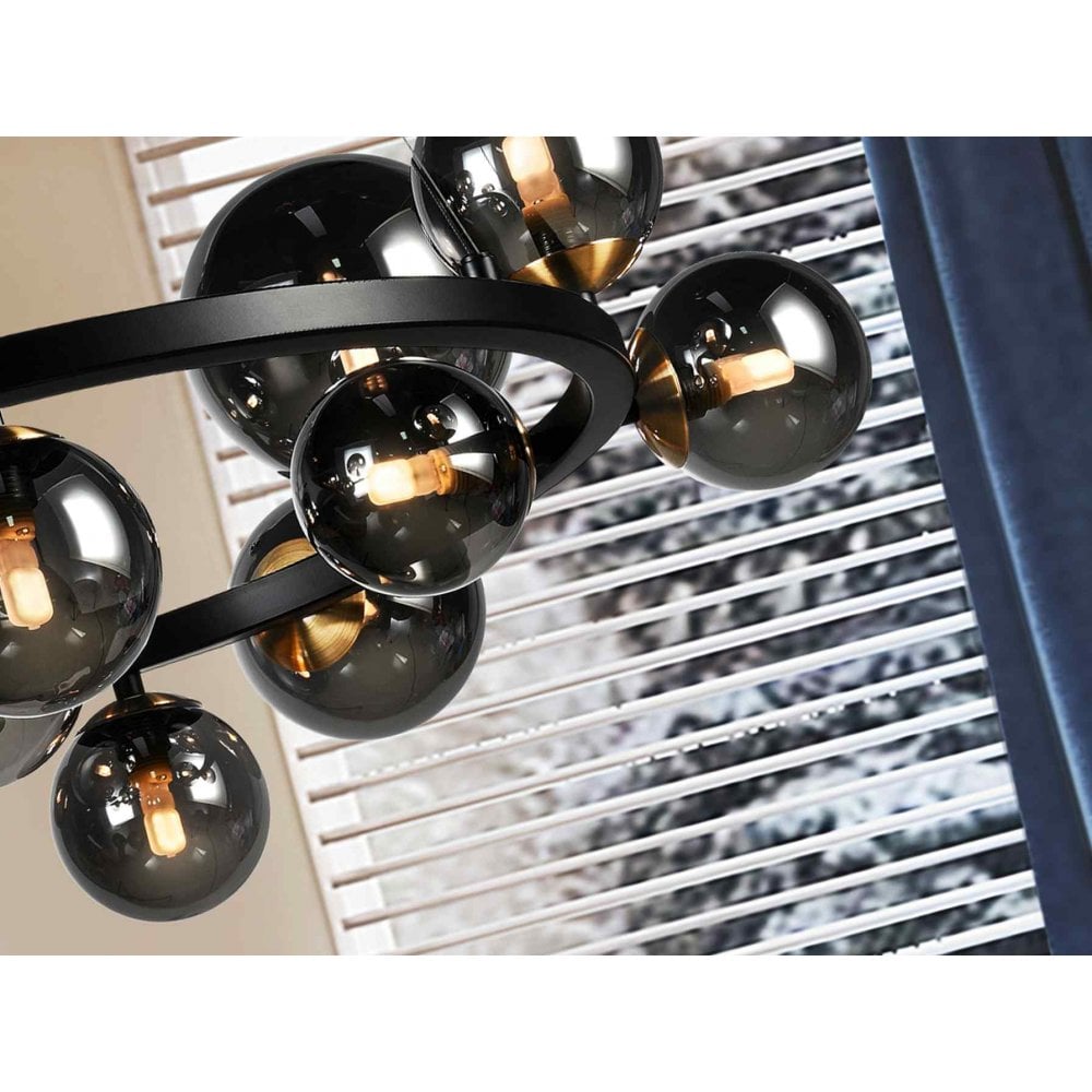 329613 Astros 14 Light Pendant Black