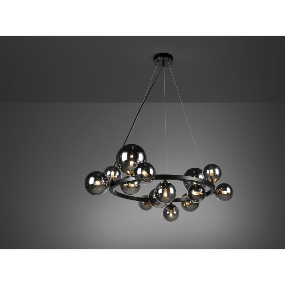 329613 Astros 14 Light Pendant Black