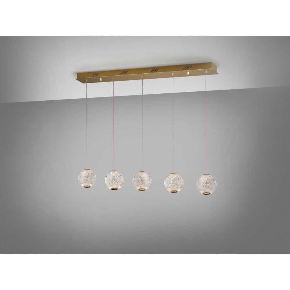 354264 Austral LED 5 Light Pendant Golden