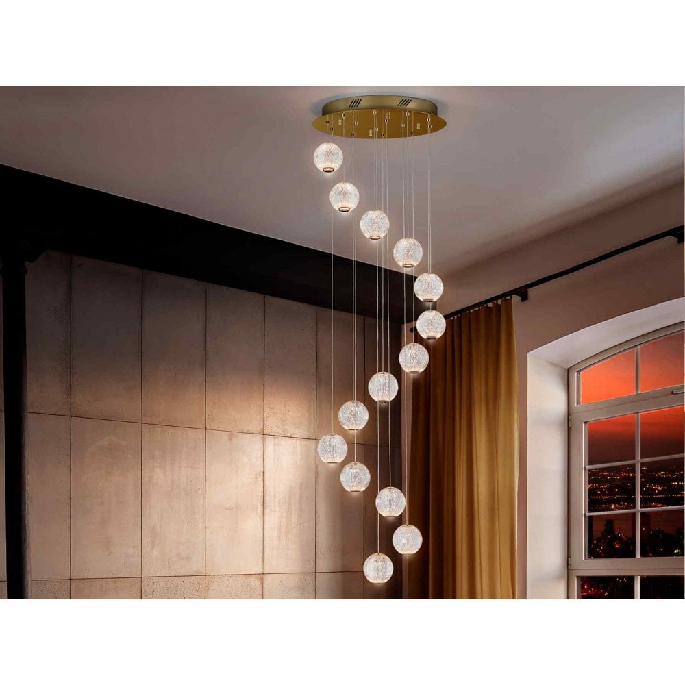 354318 Austral LED 14 Light Pendant Gold