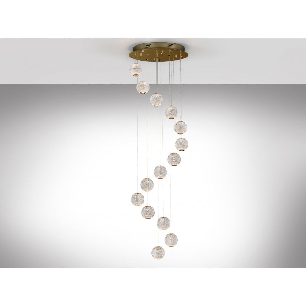 354318 Austral LED 14 Light Pendant Gold