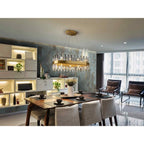 365369 Grace Oval 20 Light Pendant Golden
