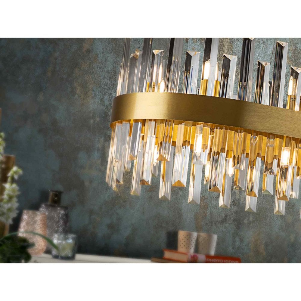 365369 Grace Oval 20 Light Pendant Golden