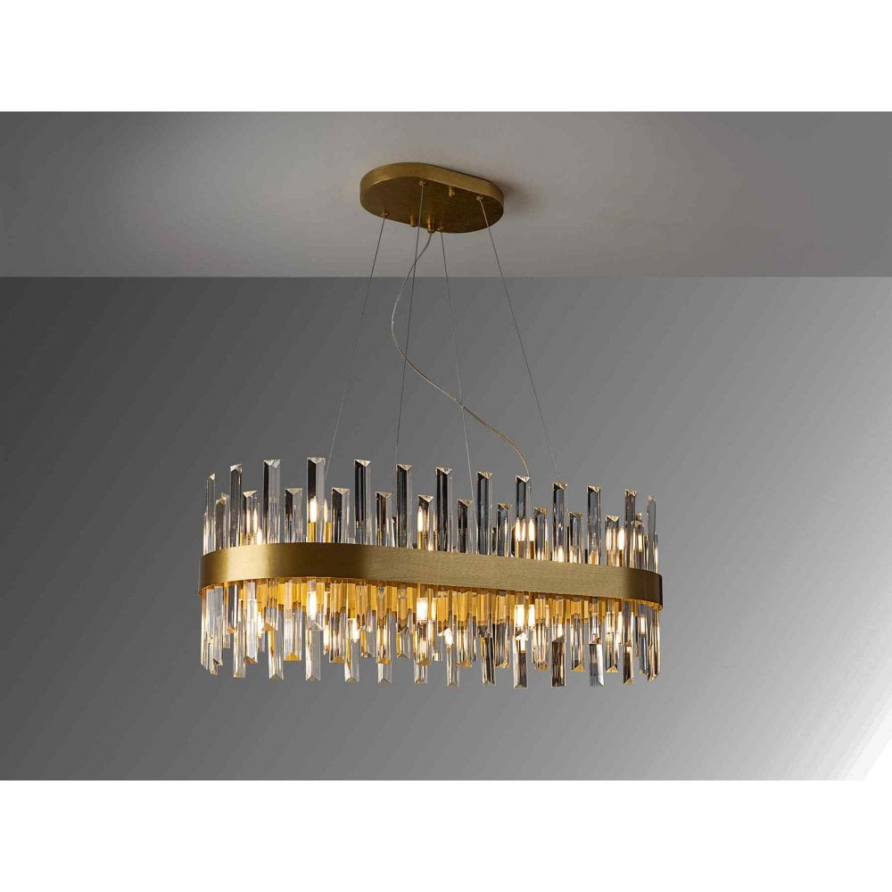 365369 Grace Oval 20 Light Pendant Golden
