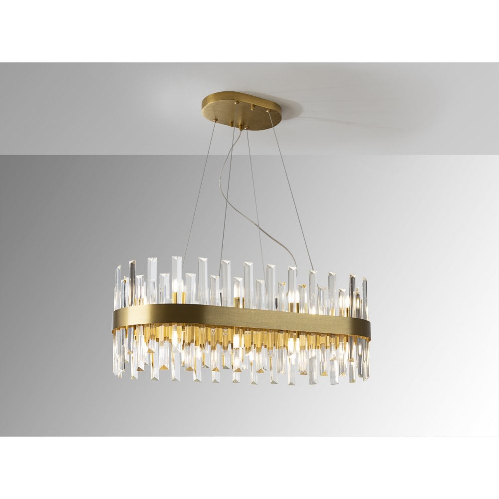 365369 Grace Oval 20 Light Pendant Golden