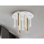 374064 Varas LED 9 Light Ceiling Light Gold/White